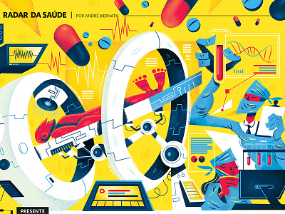 Saúde Magazine art design editorial illustration magazine