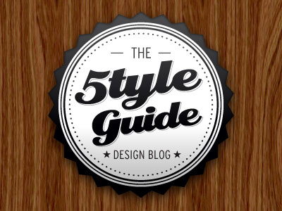 Style Guide badge logo retro wood