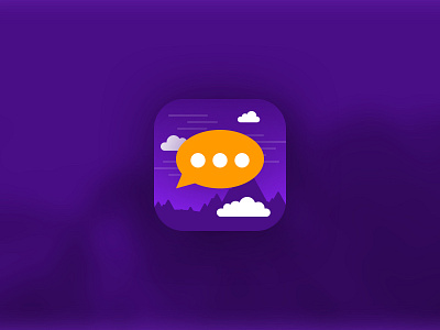 ChatStories Icon app chat icon mountains purple reading smartphone stories zeppelin