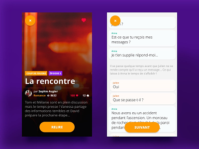 Chatstories • Story app chat purple reading smartphone stories ui