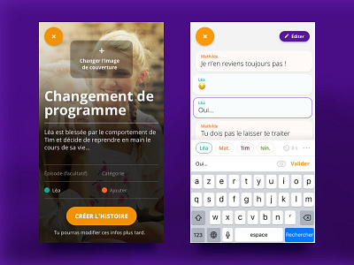 ChatTyper app chat purple reading smartphone stories ui