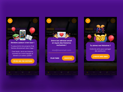 Chatstories • Notifications app chat purple reading smartphone stories ui