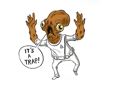 Admiral Ackbar 2d ackbar admiral character characterdesign drawing illustration ink starwars starwarsart starwarsfanart trap