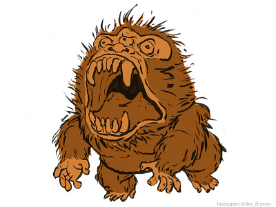 3 Eyed Gorilla Beast! daily sketches instagram @jim_bryson animation beast character creature design drawing gorilla illustration pen sketch sketchbook