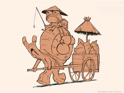 Toad vendor 01 animation character creature design drawing illustration pen sketch sketchbook toad vendor