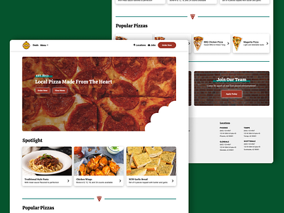 Pizza Restaurant Homepage app design ui ux