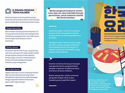 Korean Culinary Brochure Part 1 bright colors brochure culinary brochure graphic design illustration korean food