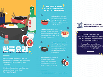 Korean Culinary Brochure Part 2 2d bright colors brochure culinary brochure design graphic design illustration korean food