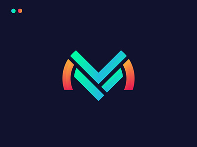 Modern M letter logo design