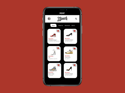 Xsauced "Rental Menu" app branding design icon illustration typography ui ux vector