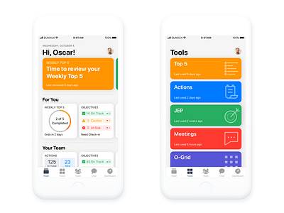 Feed and tools iOS design