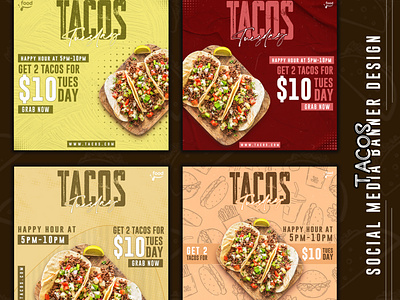 Tacos Social media Banner design banner banner templates food ads banner mexican food banner social media banner tacos food banner