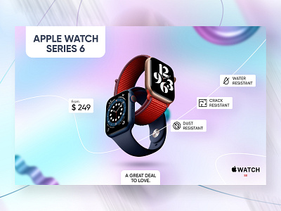 Smartwatch Web Banner | Ads Banner | Website Header 3d ads banner banner cover design facebook cover header landing page post shopify banner smartwatch ui watch watch ui web banner website design