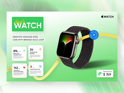 Smartwatch Web Banner | Ads Banner | Website Header ads banner banner design facebook cover landing page modern website post design shopify banner smartwatch ui social media ui watch watch ui design website design website header