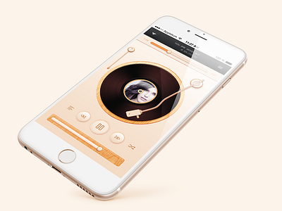 Music app glass ios mockup music ui icon radio simple player wood