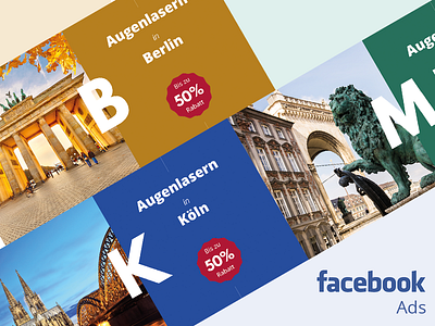 Medidate Facebook Ads ads colorful eye laser facebook germany medidate mobile ads typography
