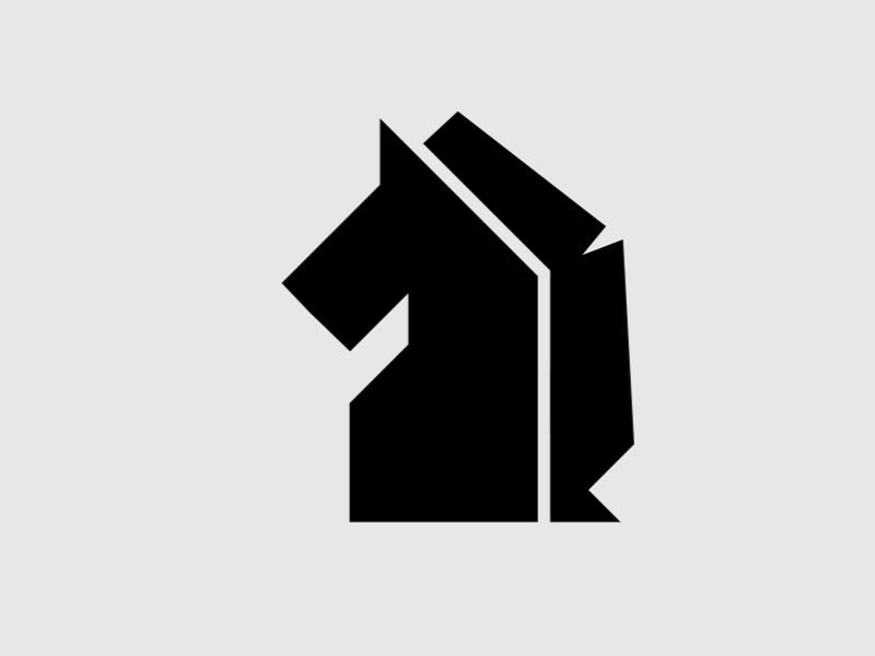 Strategy animation chess horse icon knight logo motion graphics