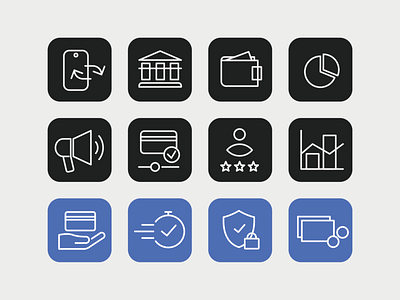banking icon set design icon logo
