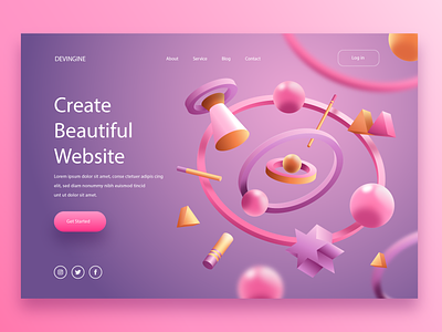 3D Website Banner Design using HTML, CSS and Bootstrap.