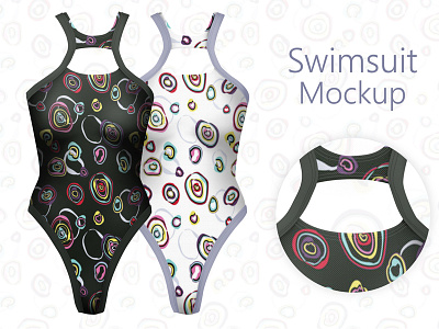 Swimsuit Mockup with seamless pattern psd seamless pattern shutterstock surface pattern design swimsuit mockup