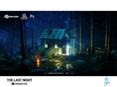 THE LAST NIGHT - Perspective 3d 3ddesign adobe blender design graphic design high highpoly house illustration model night painter photoshop poly substance substancepainter ui ux vector