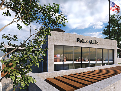 Police Office 3d architect design render