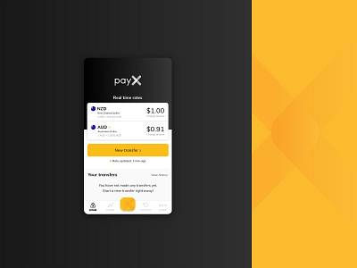 Currency Exchange - PayX branding design gold logo ui ux