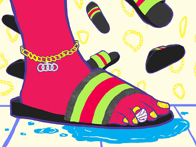Flex Saints no.6 audi color colour fashion illustration slippers