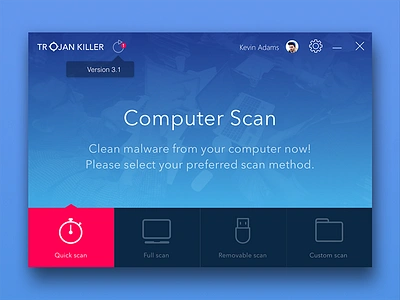 TROJAN KILLER antivirus design protection sketch software ui ux