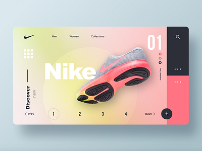 Nike web app design dribbble nike site sketch ui ux web