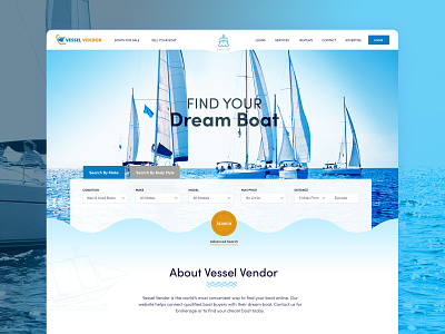 Website Redesign for boat dealership boat design directory illustration landing page photoshop wordpress