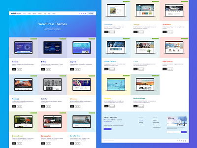 WordPress Themes Page blue branding illustration landing page services theme themeforest themes wordpress