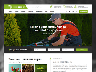 Gardening Website Design gardening green green website imithemes landscaping services