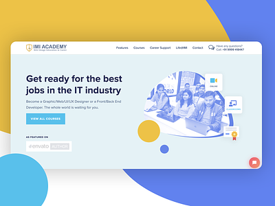 Redesign IMI Academy official website colorful education html5 illustration redesign school website wordpress