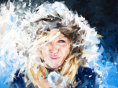 Let It Go. blues digital expressionism illustration impressionism photoshop portrait snow winter