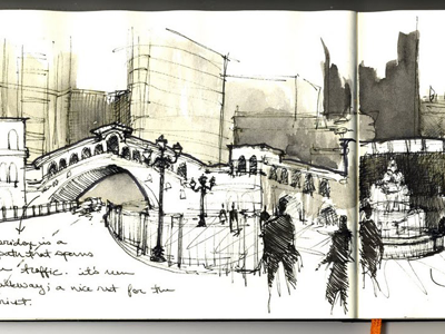 Sketchbook. city fountain ink ink wash journal sketch sketchbook writing