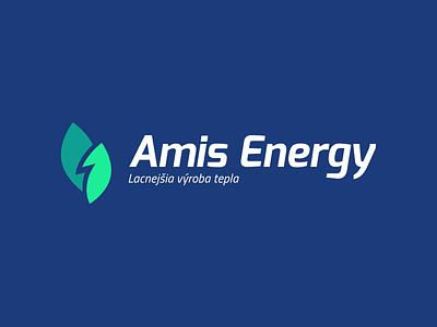 Amis Energy brand eco energy green leaves logo negative space storm