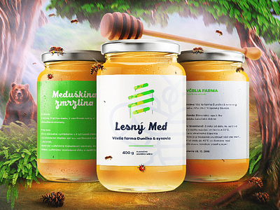 Honey - Dunčko & synovia advertising bee honey identity logo pack package poster sweet