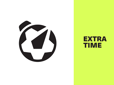 ET logo mark proposal ball extra time branding brand identity logo logotype mark smart clever soccer game stopwatch