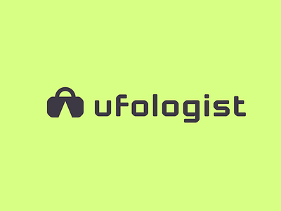 Ufologist logo branding brand identity logo logotype mark smart clever suitcase case bag ufo alien ray