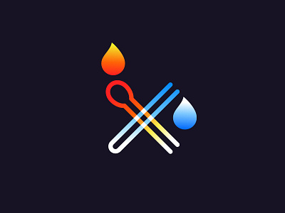 Chemistry mark brand branding chemistry drop fire gradient identity logo logotype match smart water