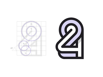 24 grid 24 abstract geometric geometry identity letter logo logotype number shape