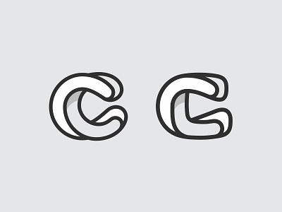 CC c cc identity letter logo logotype monogram strip tape