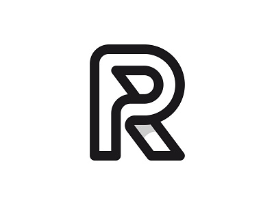R identity letter logo logotype monogram pr r tape