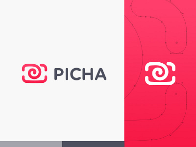 Picha logo brand identity branding camera logo logo design logos logotype mark photo shot spiral