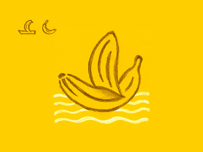 banana boat sketch banana boat brand identity branding logo logo design logotype mark pencil ship sketch