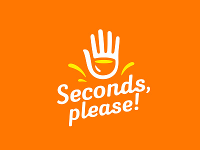 Seconds, please! clever cook eat hand ladle logo design logos logotype mark smart soup spoon