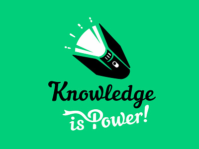 Knowledge is power. book branding identity knowledge light flashlight logo logotype mark smart clever tshirt t shirt print prints