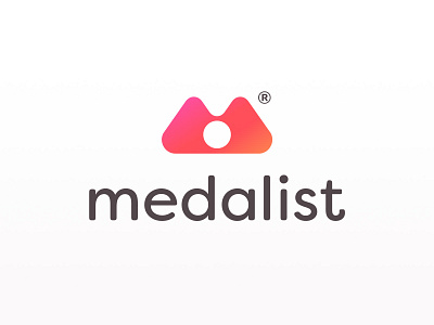 Medalist logo branding brand identity colorful color colour gradient logo logotype mark m medal letter winner sport smart clever