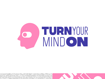 Turn on your mind branding brand identity logo logotype mark man human head face smart clever switch turn on off